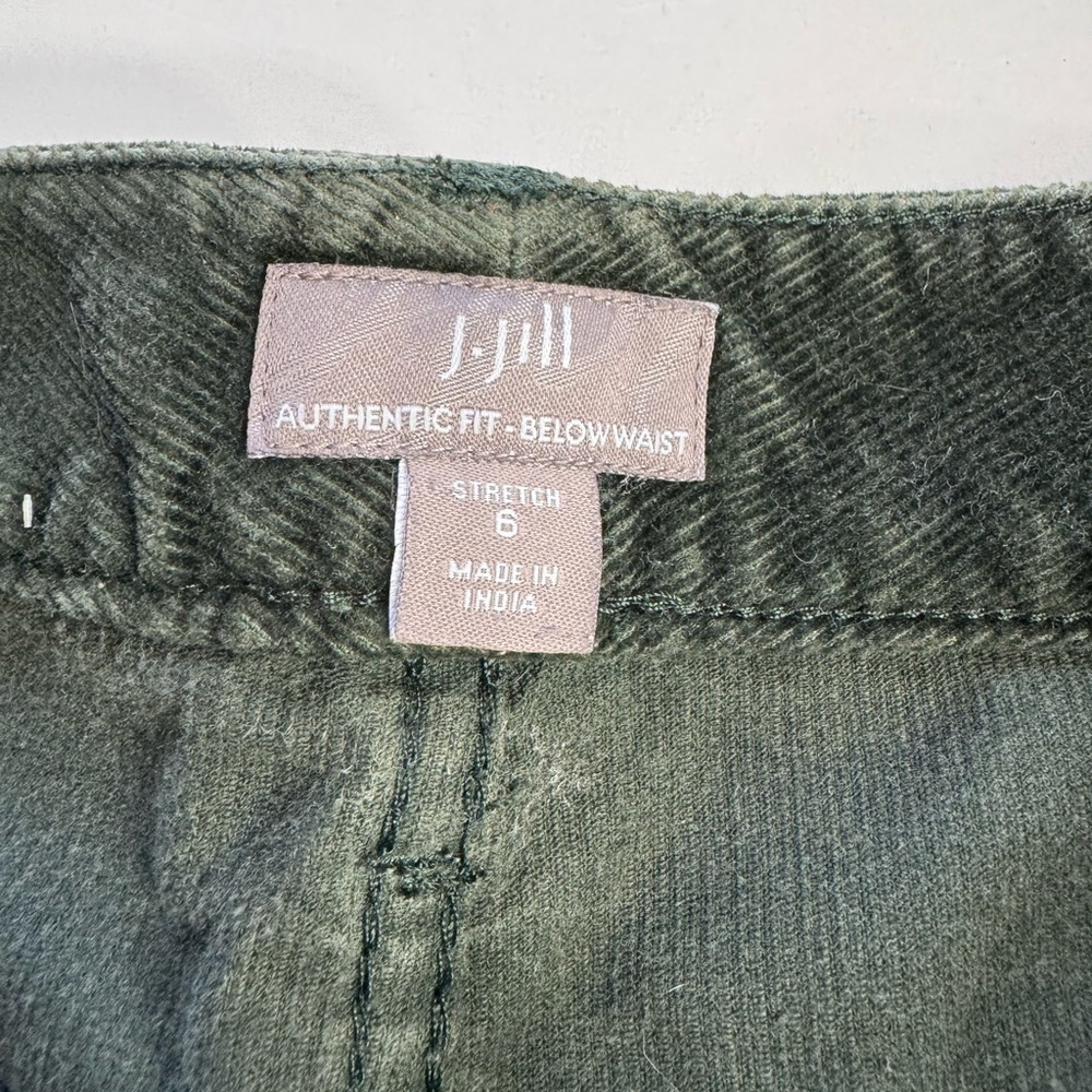 J. Jill Women’s Sz 6 Stretch Below Waist Dark Green Corduroy Trousers - Picture 4 of 6